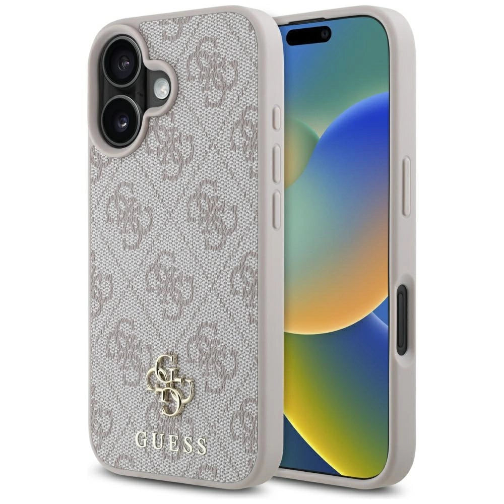 Guess HC PU 4G Small 4G and Classic iPhone 16 MagSafe Case - Pink_0