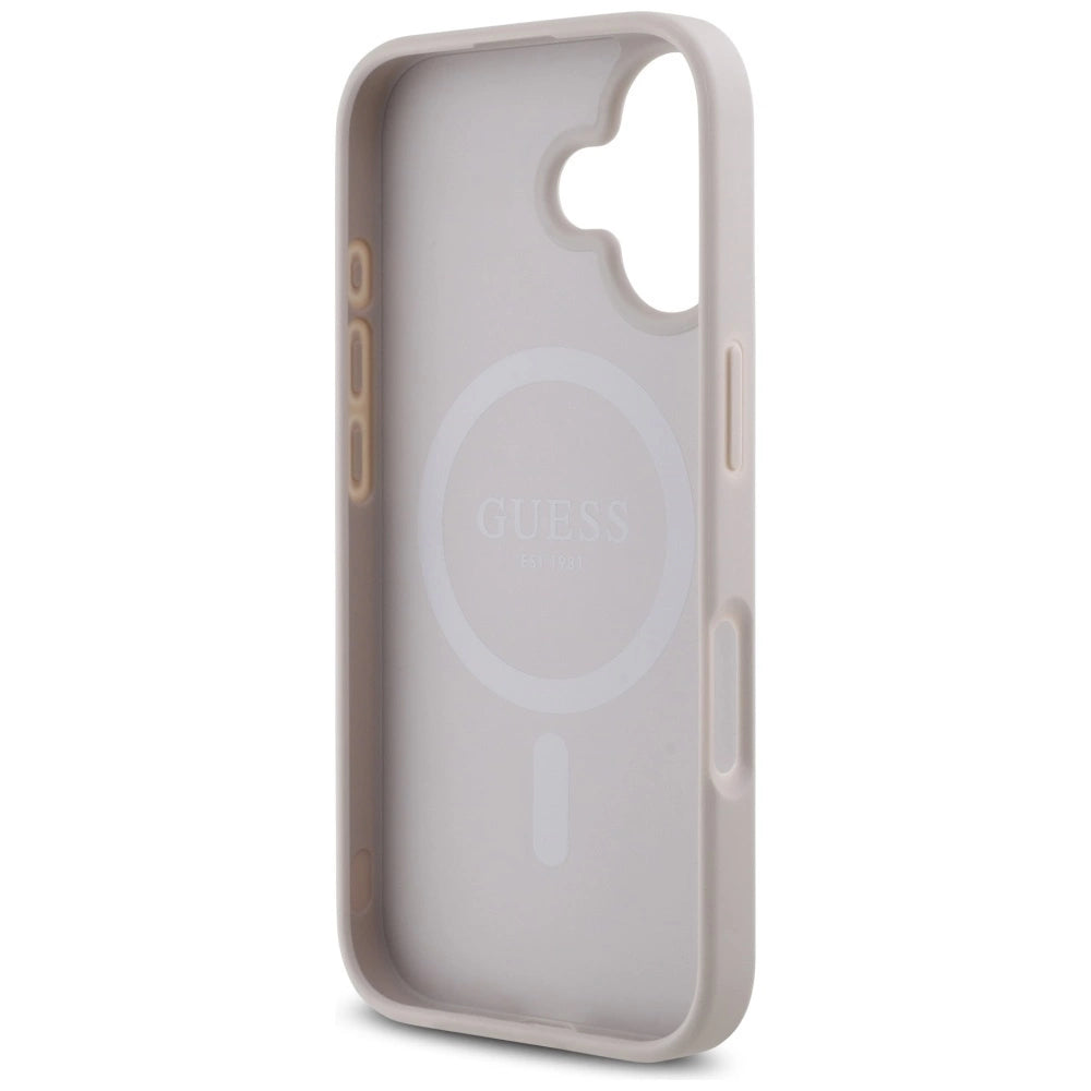 Guess HC PU 4G Small 4G and Classic iPhone 16 MagSafe Case - Pink_6