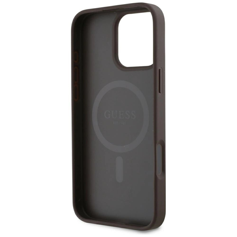 Guess HC PU 4G Small 4G and Classic Case for iPhone 16 Pro MagSafe - Brown_6