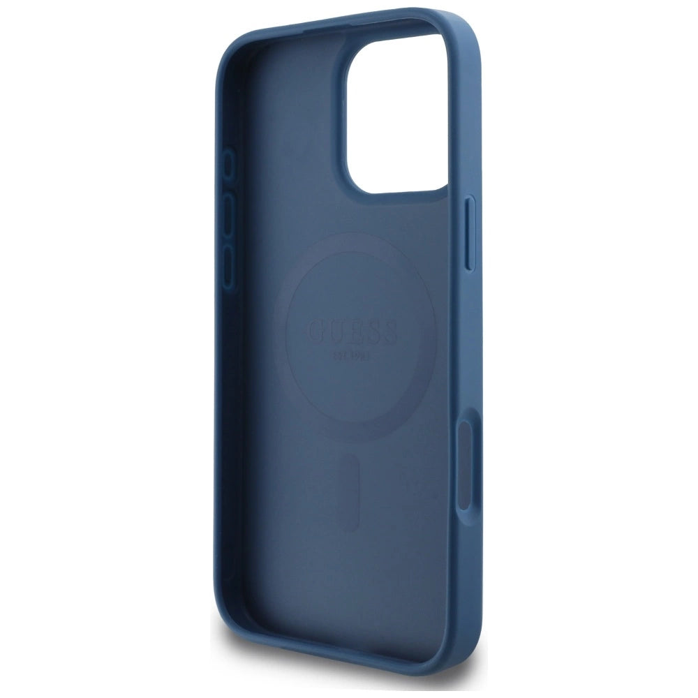 Guess HC PU 4G Small 4G and Classic Case for iPhone 16 Pro MagSafe - Blue_6