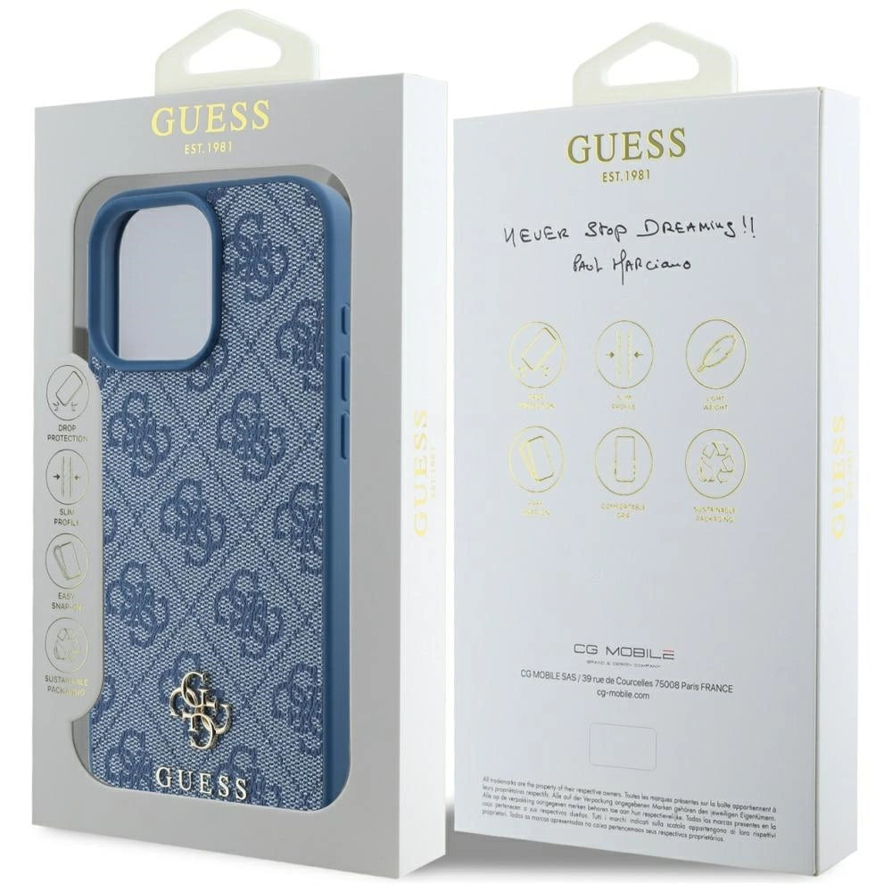 Guess HC PU 4G Small 4G and Classic Case for iPhone 16 Pro MagSafe - Blue_7