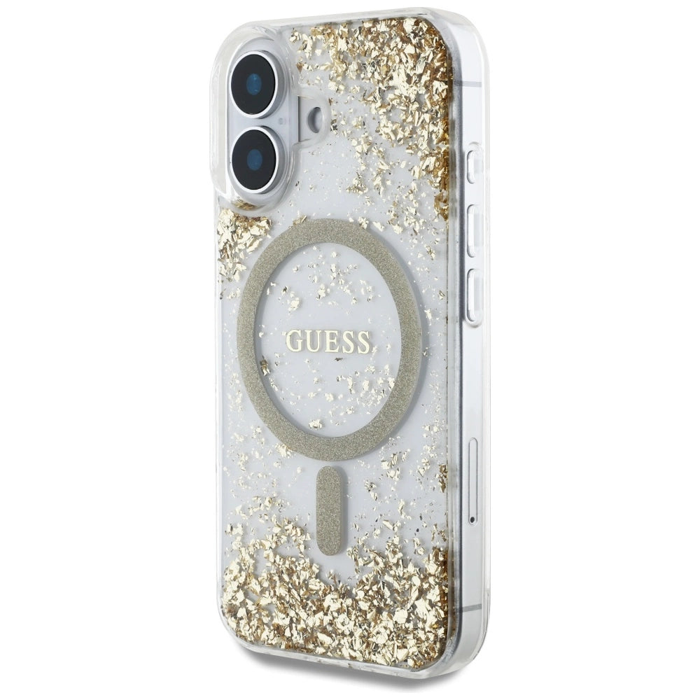 Guess HC Resin Bottom Glitter MagSafe case for iPhone 16 - gold_1