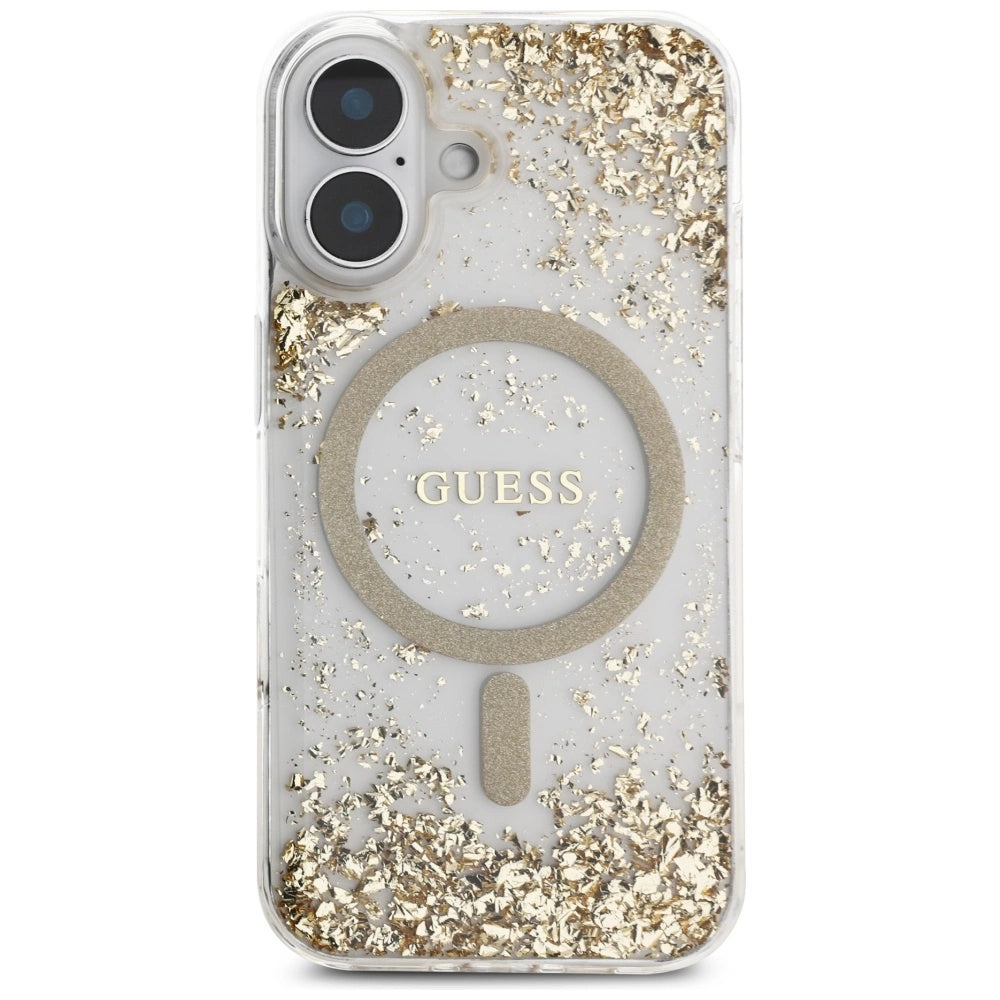 Guess HC Resin Bottom Glitter MagSafe case for iPhone 16 - gold_2