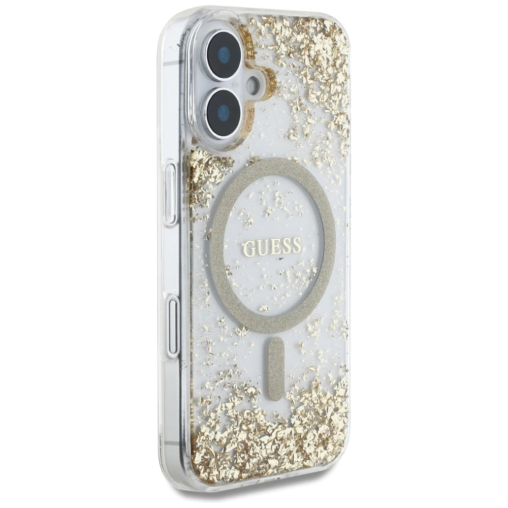Guess HC Resin Bottom Glitter MagSafe case for iPhone 16 - gold_3