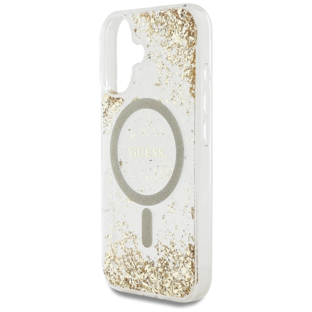 Guess HC Resin Bottom Glitter MagSafe case for iPhone 16 - gold_5
