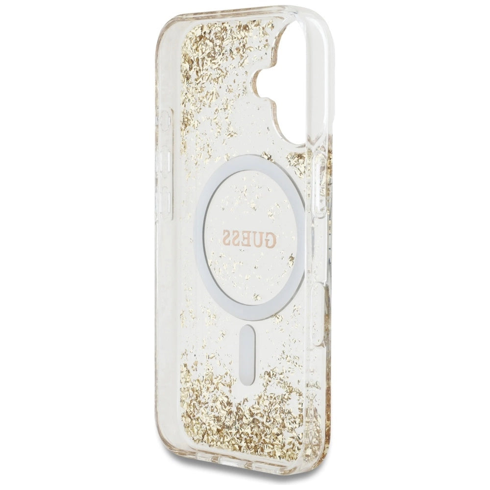 Guess HC Resin Bottom Glitter MagSafe case for iPhone 16 - gold_6