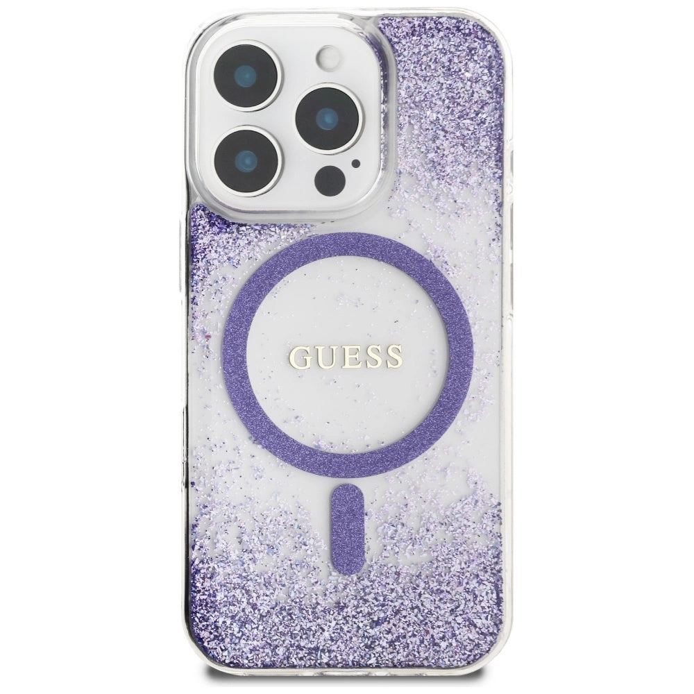 Guess HC Resin Bottom Glitter MagSafe case for iPhone 16 Pro Max - purple_2