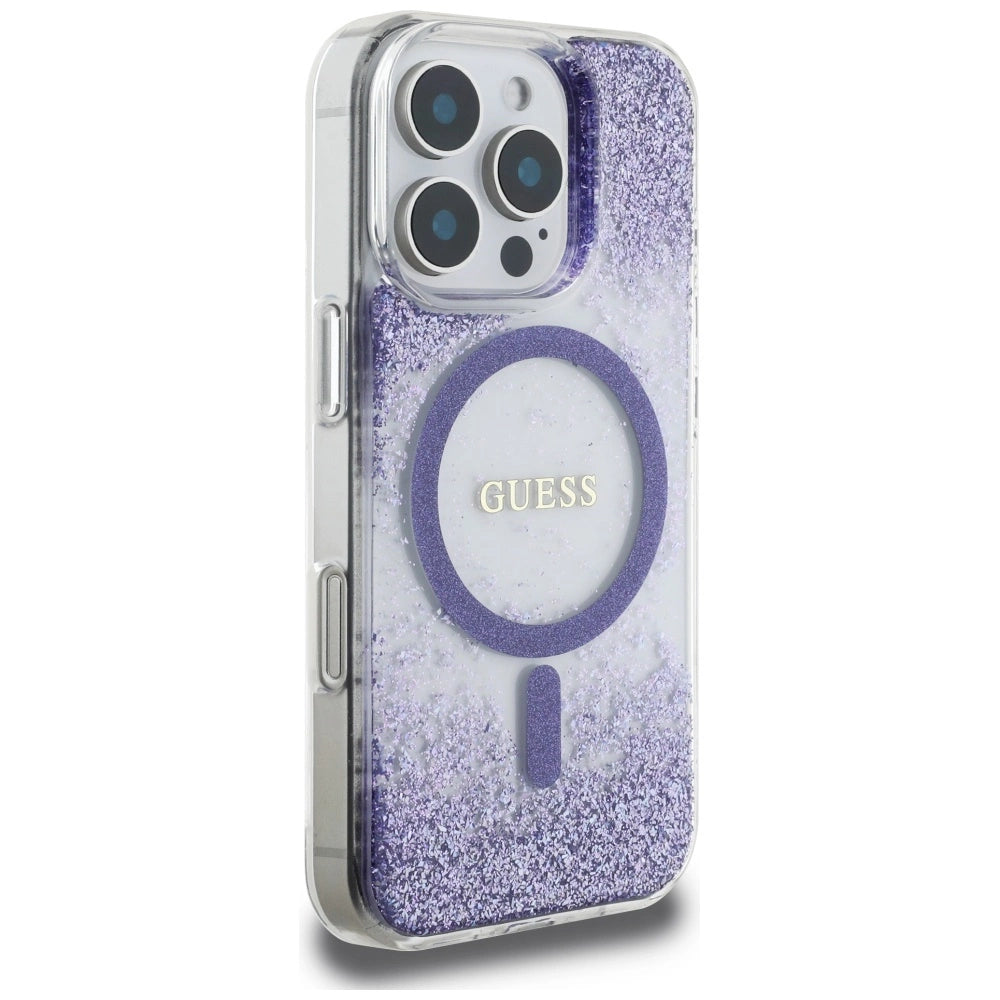 Guess HC Resin Bottom Glitter MagSafe case for iPhone 16 Pro Max - purple_3