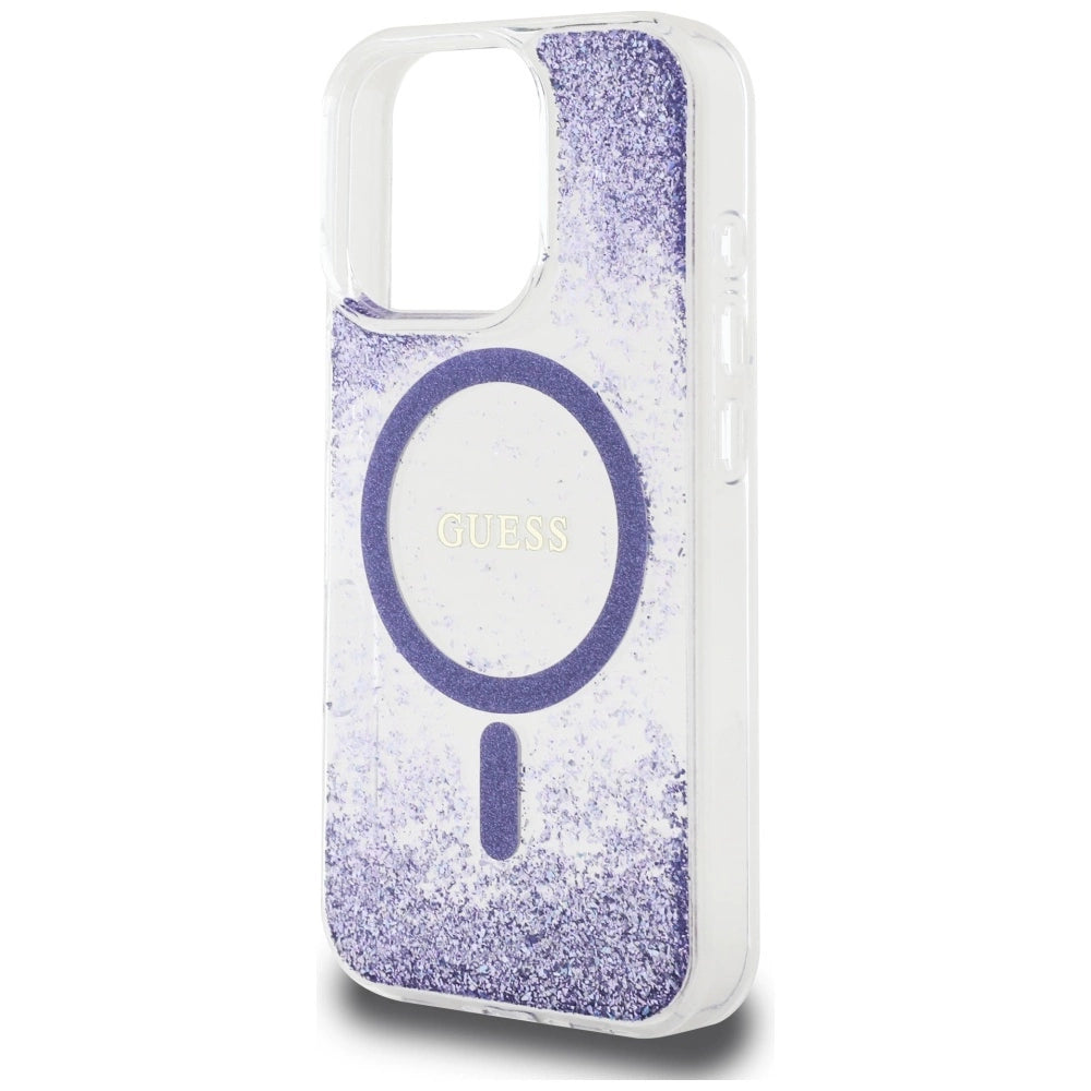 Guess HC Resin Bottom Glitter MagSafe case for iPhone 16 Pro Max - purple_5
