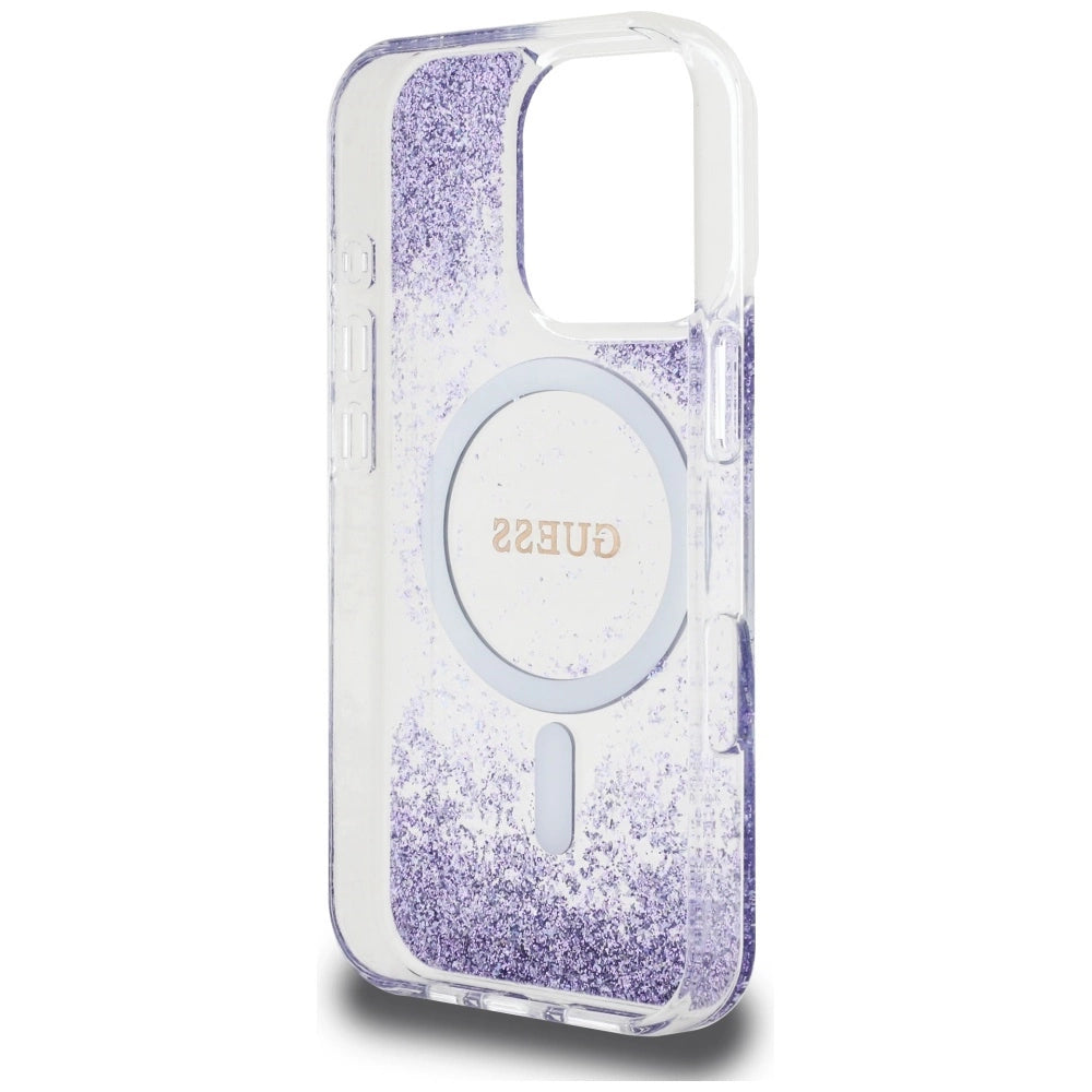 Guess HC Resin Bottom Glitter MagSafe case for iPhone 16 Pro Max - purple_6
