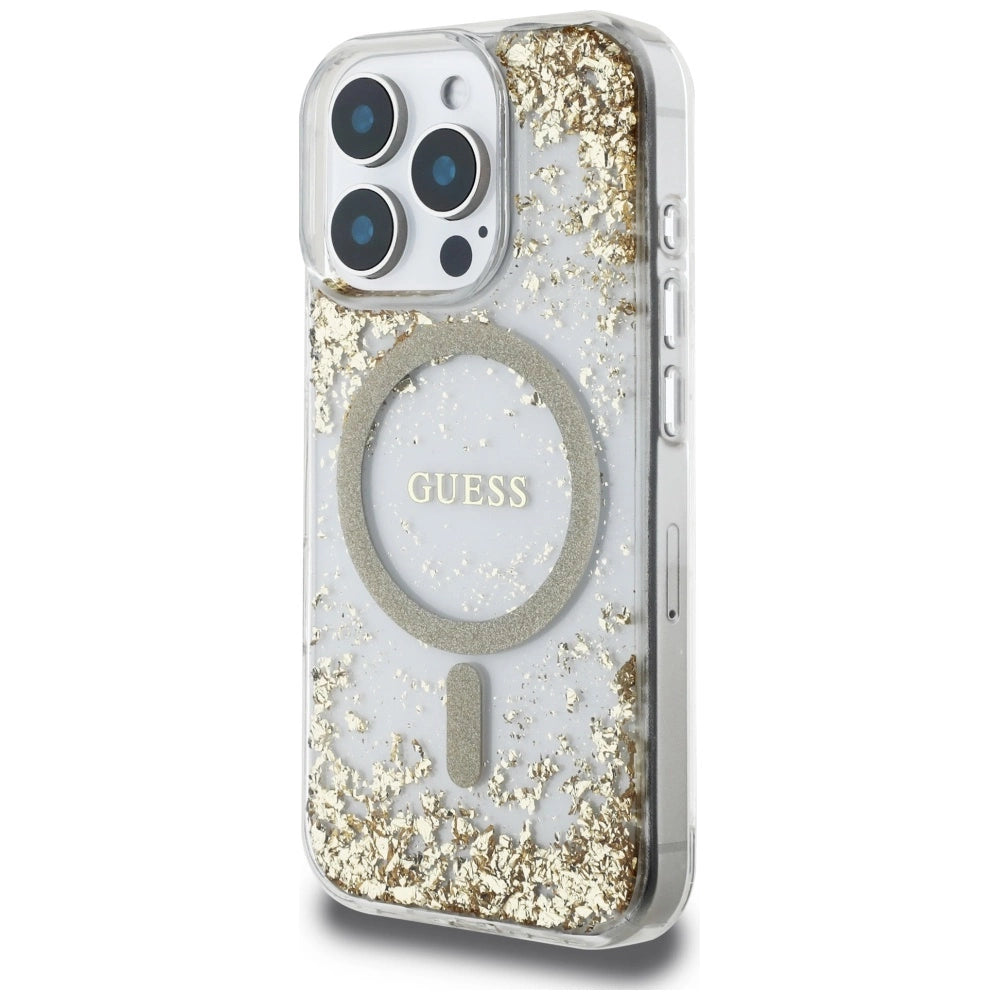 Guess HC Resin Bottom Glitter MagSafe case for iPhone 16 Pro Max - gold_1