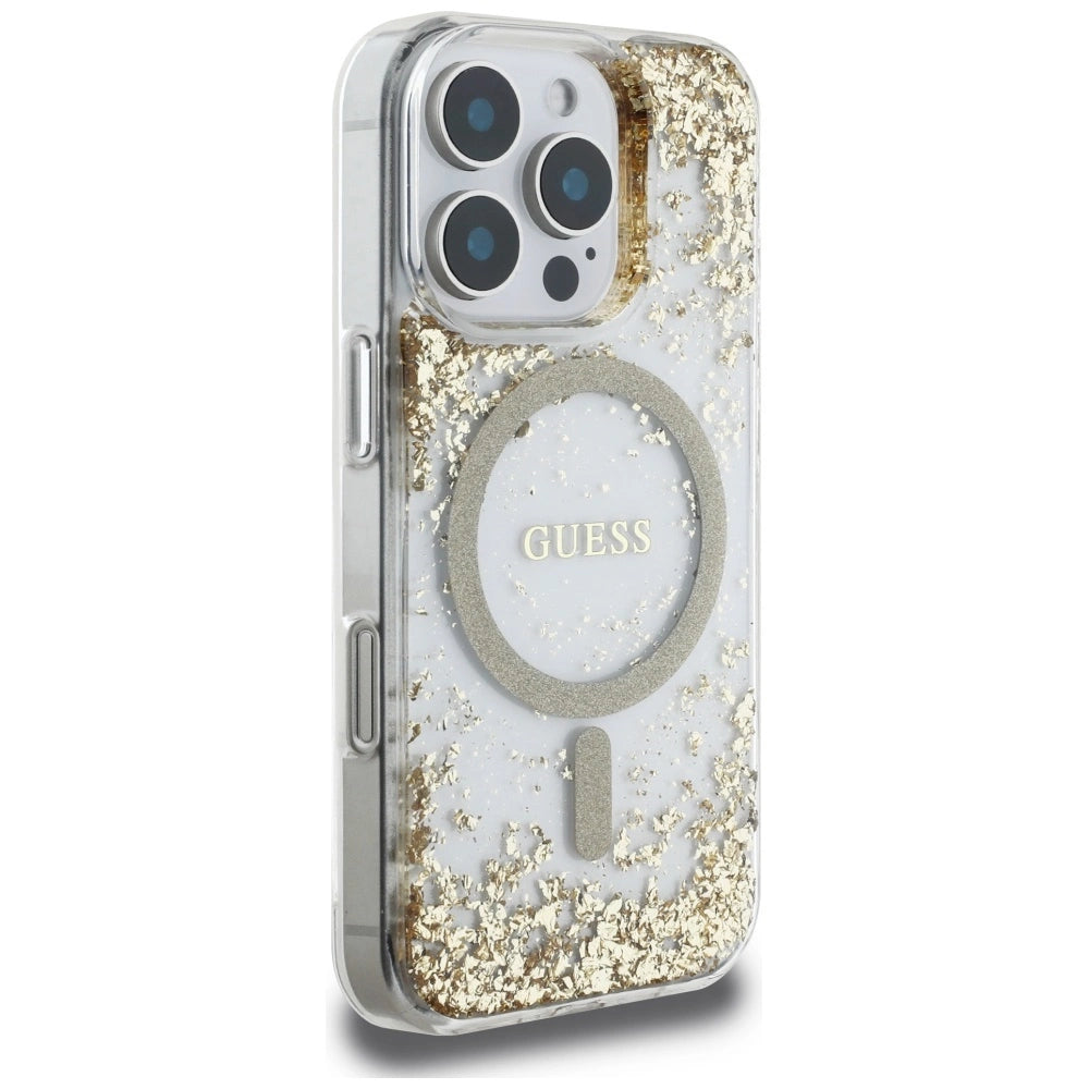 Guess HC Resin Bottom Glitter MagSafe case for iPhone 16 Pro Max - gold_3