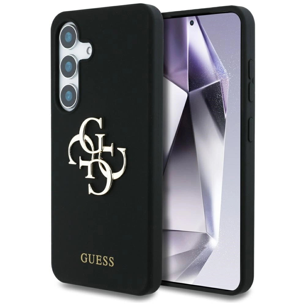 Guess Silicone Big 4G Logo Bottom Script case for Samsung Galaxy S25 - black_0