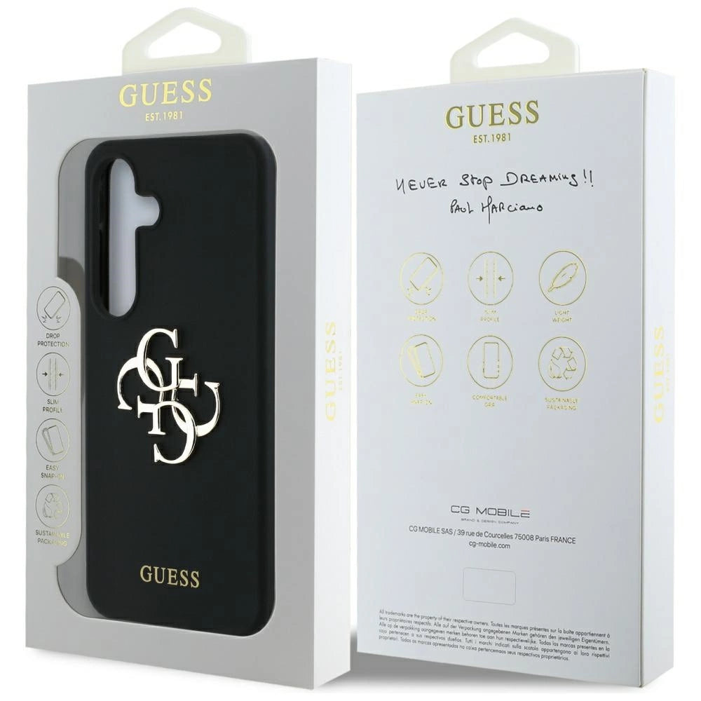 Guess Silicone Big 4G Logo Bottom Script case for Samsung Galaxy S25 - black_7