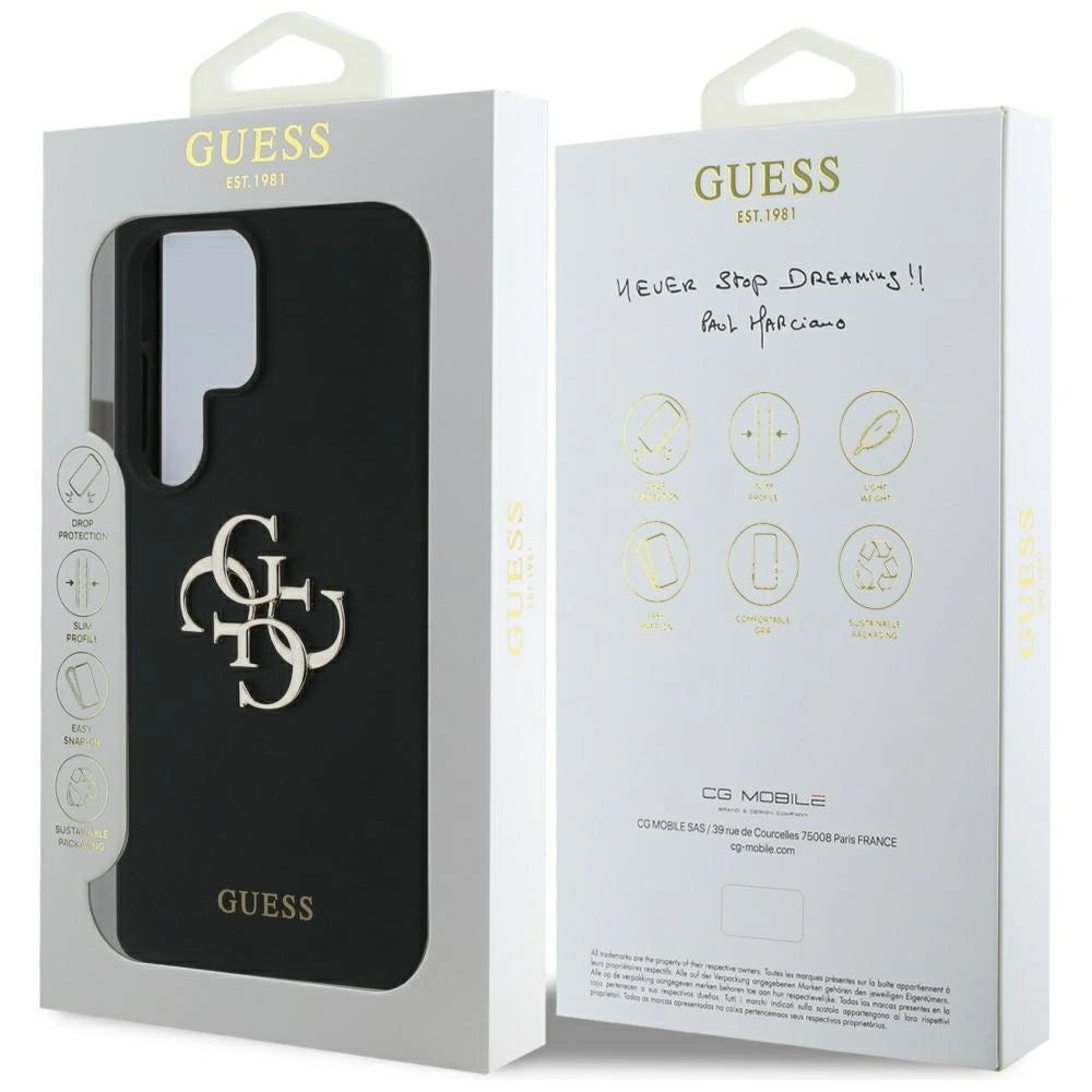 Guess Silicone Big 4G Logo Bottom Script case for Samsung Galaxy S25 Ultra - black_7