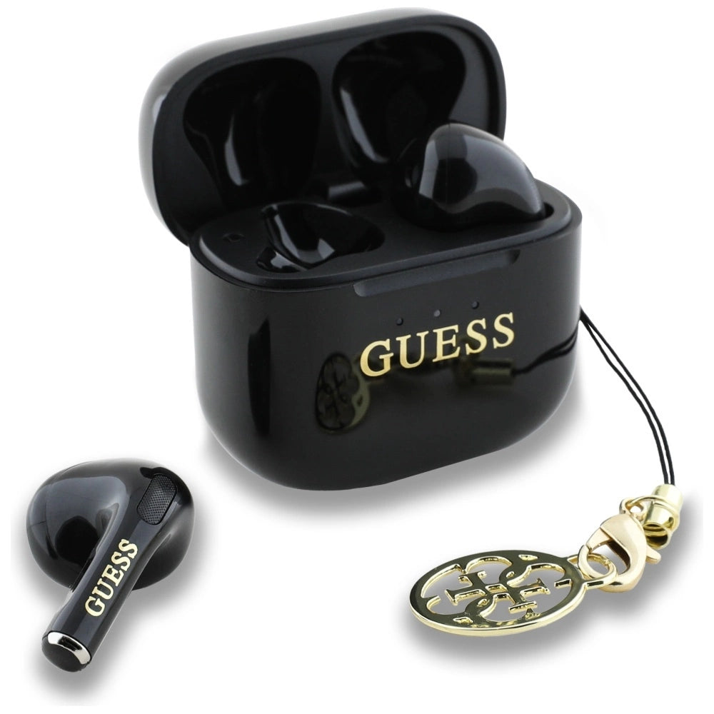 Guess Glossy Effect Printed Classic Logo & Charm TWS headphones - black_1