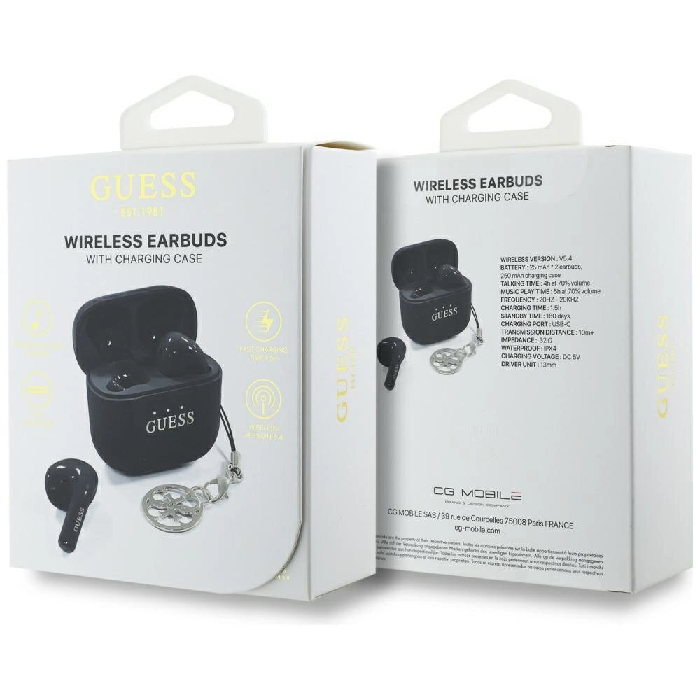 Guess Glossy Effect Printed Classic Logo & Charm TWS headphones - black_5