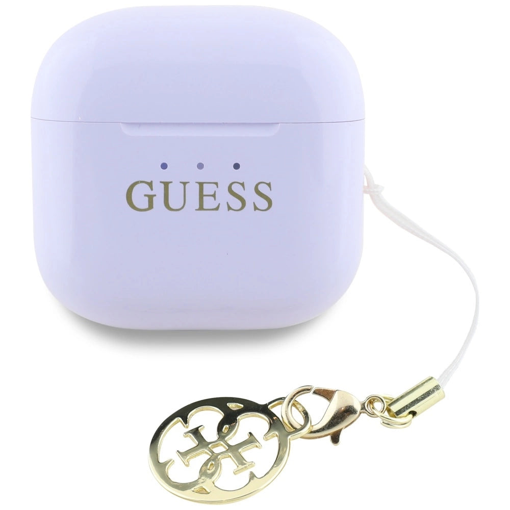 TWS Guess Glossy Effect Printed Classic Logo & Charm Headphones - Lavender_2