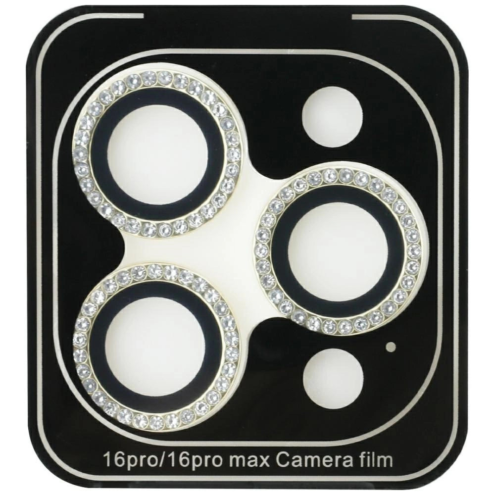 Guess Rhinestone Camera Lens Glass for iPhone 16 Pro / 16 Pro Max - Gold_1