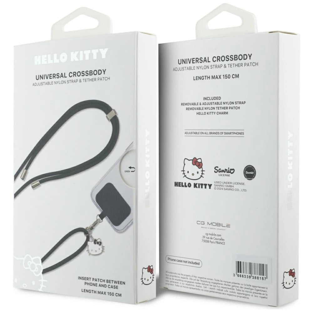 Hello Kitty Patch & Kitty Head Charm Universal Phone Lanyard - Black_4