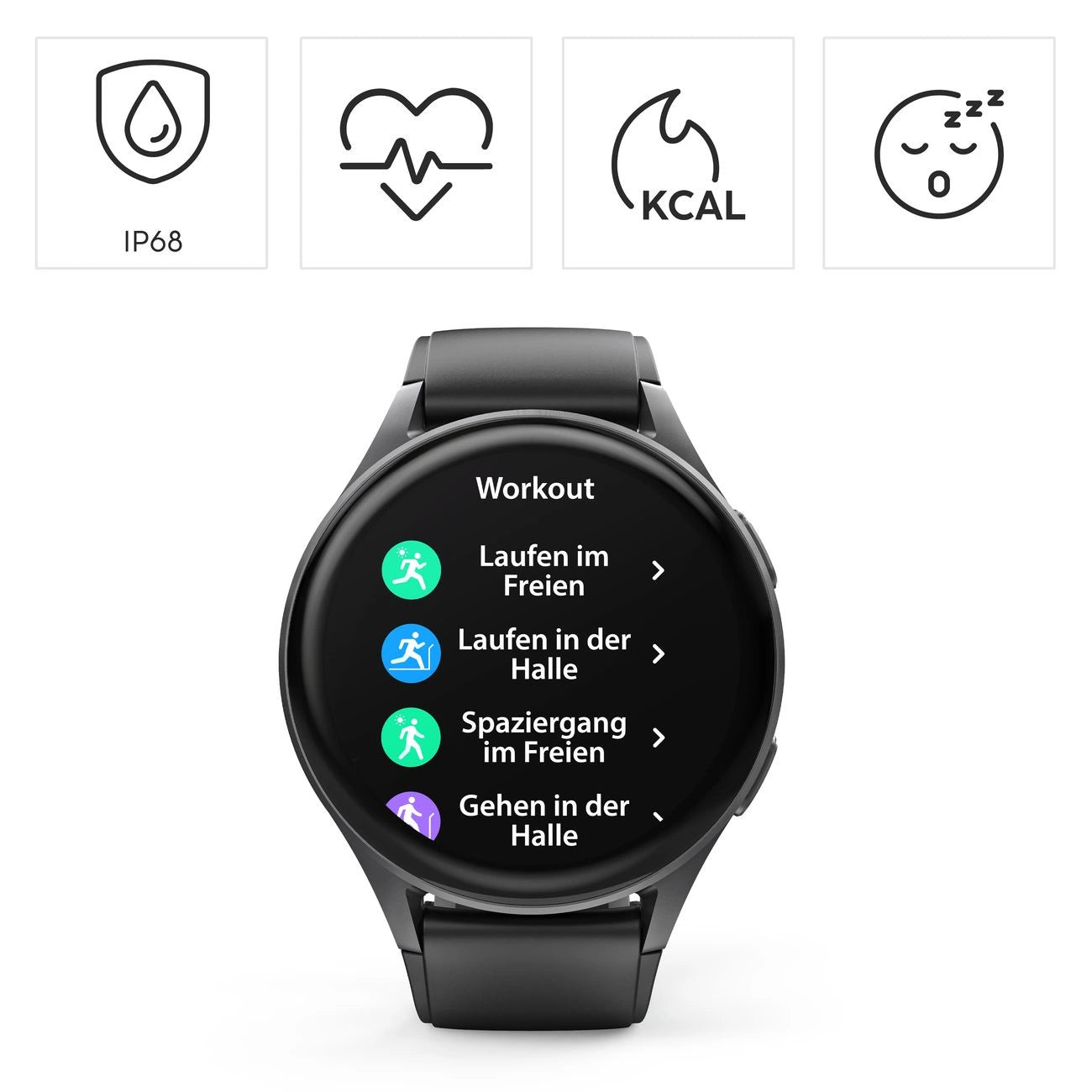 Hama 8900 GPS AMOLED Smartwatch 1.43" with Silicone Strap - Black_2