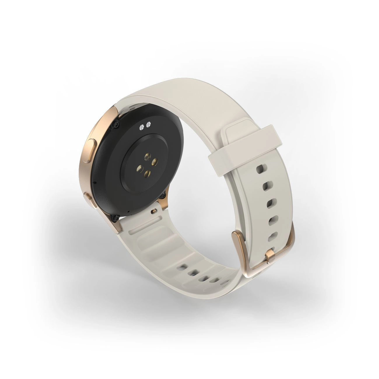 Hama 8900 GPS AMOLED Smartwatch 1.32" with Beige Silicone Strap - Gold_2