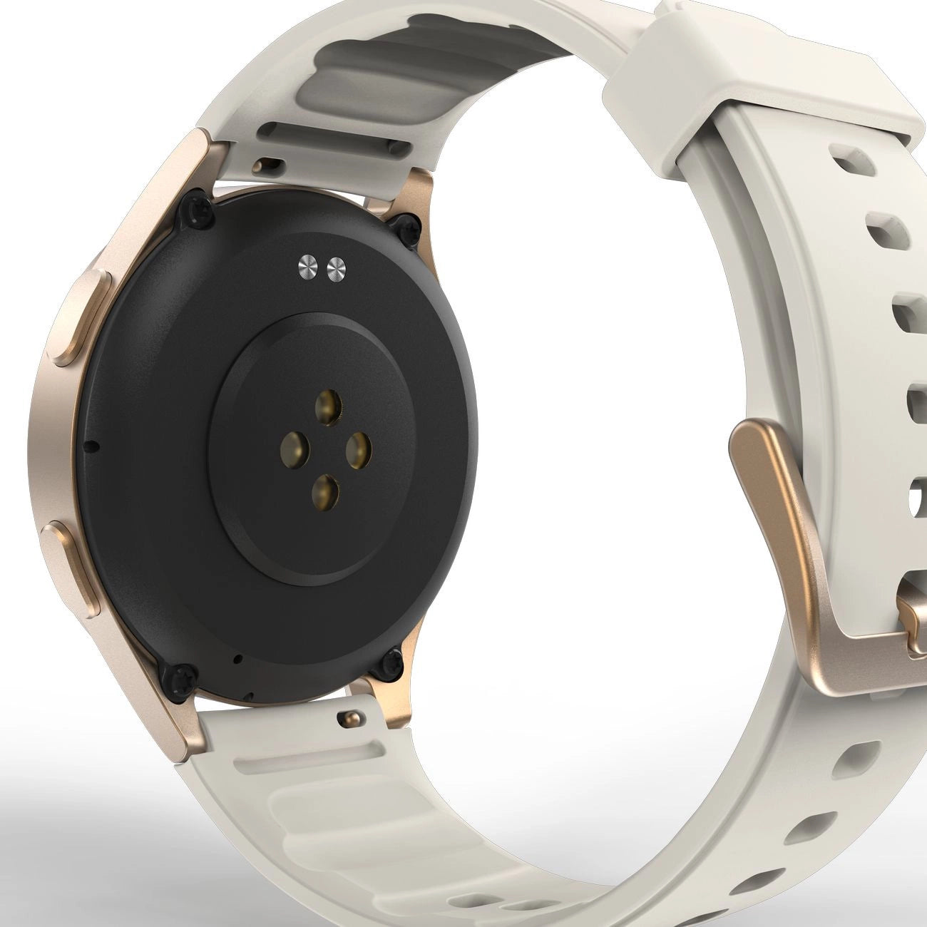 Hama 8900 GPS AMOLED Smartwatch 1.32" with Beige Silicone Strap - Gold_10
