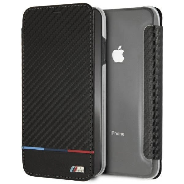 BMW Carbon Tricolor Stripe iPhone XS Max Case - Black_0