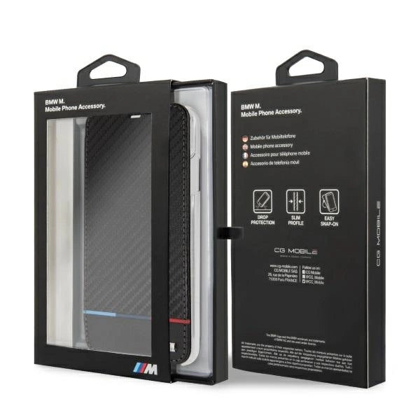 BMW Carbon Tricolor Stripe iPhone XS Max Case - Black_5