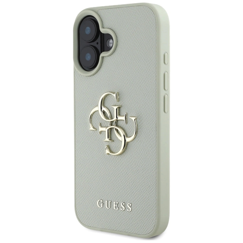 Guess Grained Big 4G Logo Small Classic Logo case for iPhone 16 - green_1