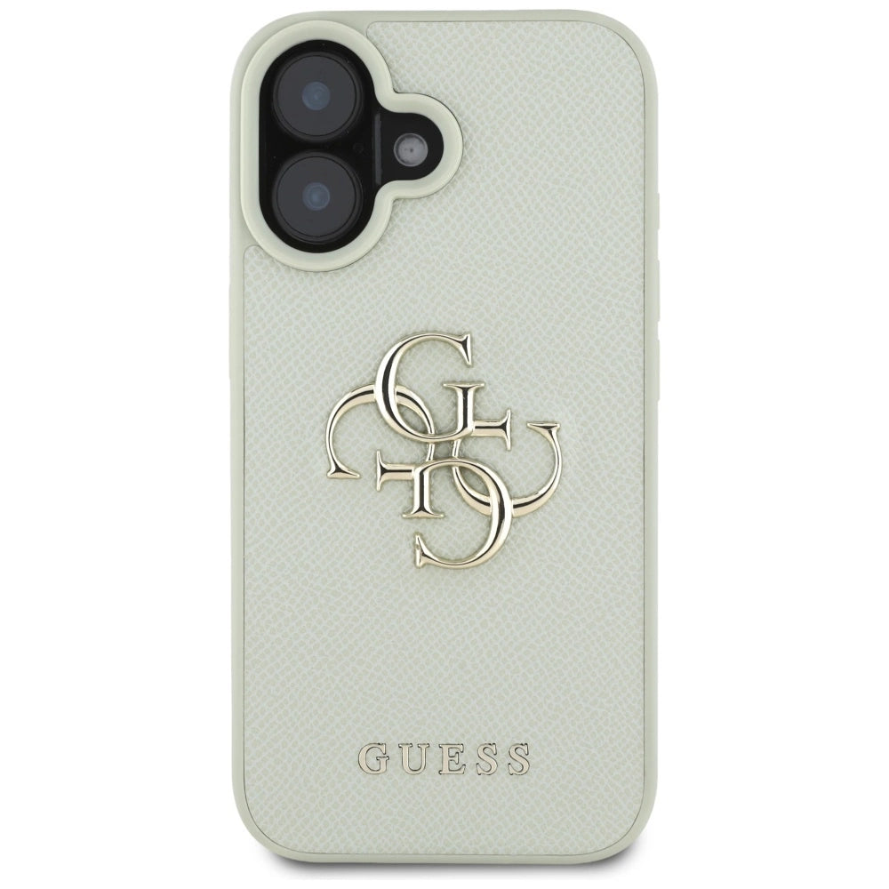 Guess Grained Big 4G Logo Small Classic Logo case for iPhone 16 - green_2