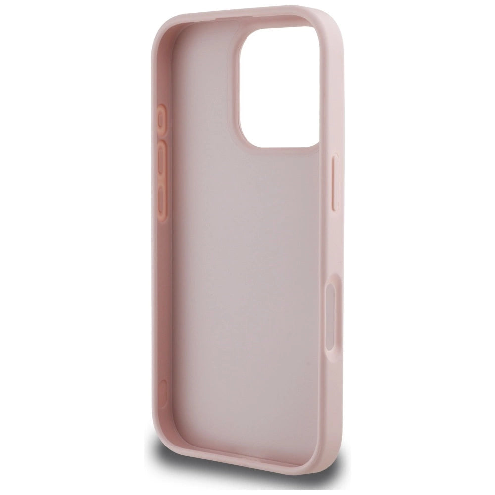 Guess Hot Stamp 4G Pattern Triangle Metal Logo iPhone 16 Pro Max Case - Pink_6