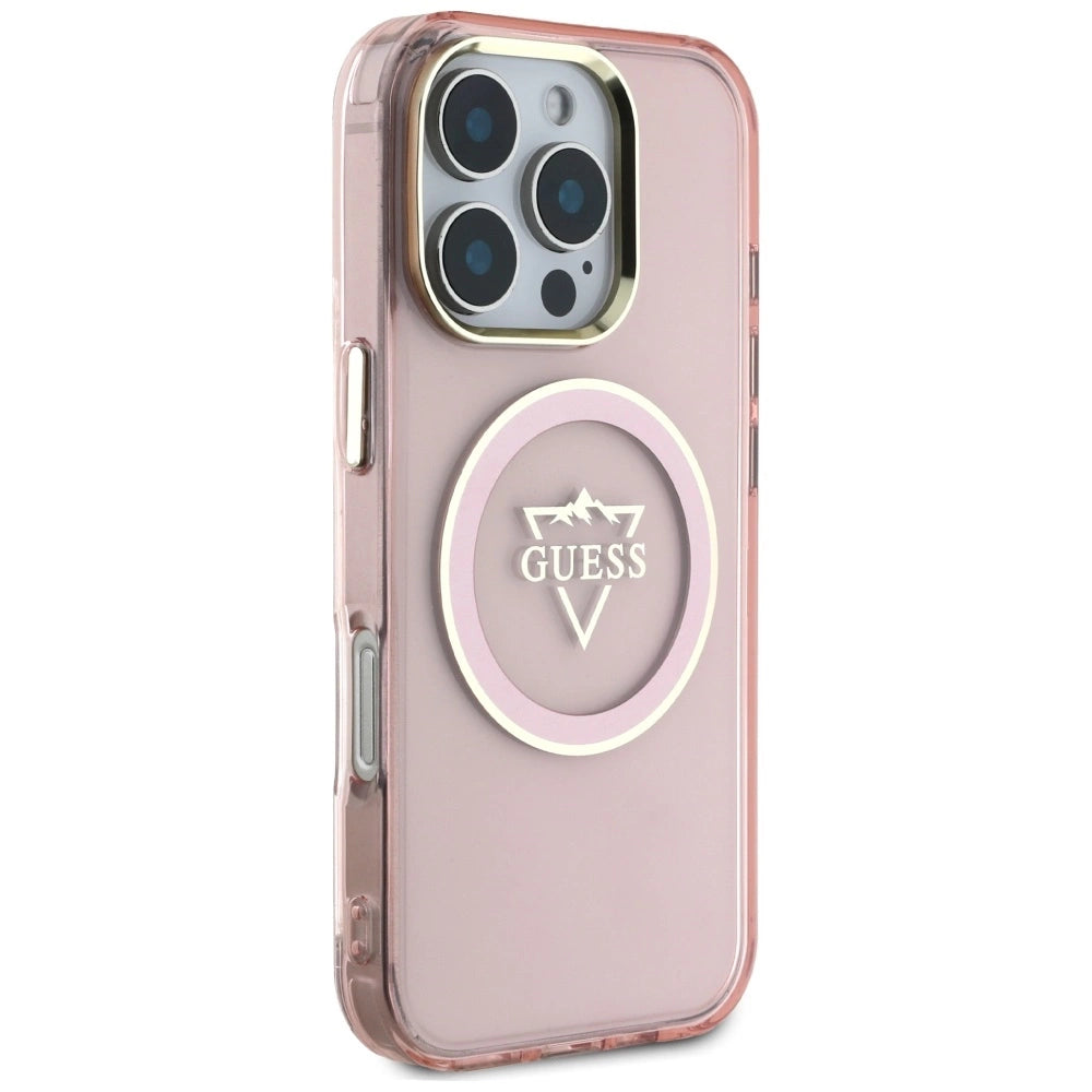 Guess IML Metal Mountain Logo MagSafe iPhone 16 Pro Max Case - Pink_3