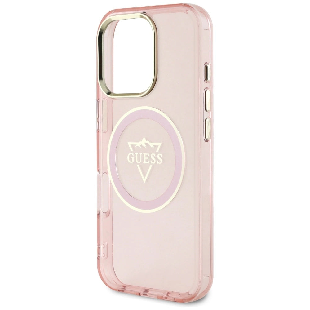 Guess IML Metal Mountain Logo MagSafe iPhone 16 Pro Case - Pink_5