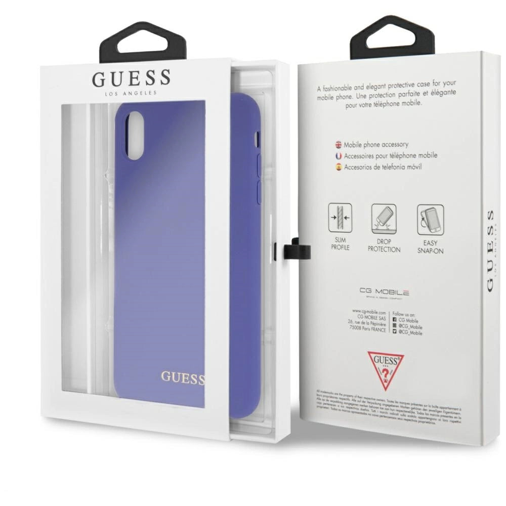 Guess Silicone iPhone Xs Max Case - Purple_6