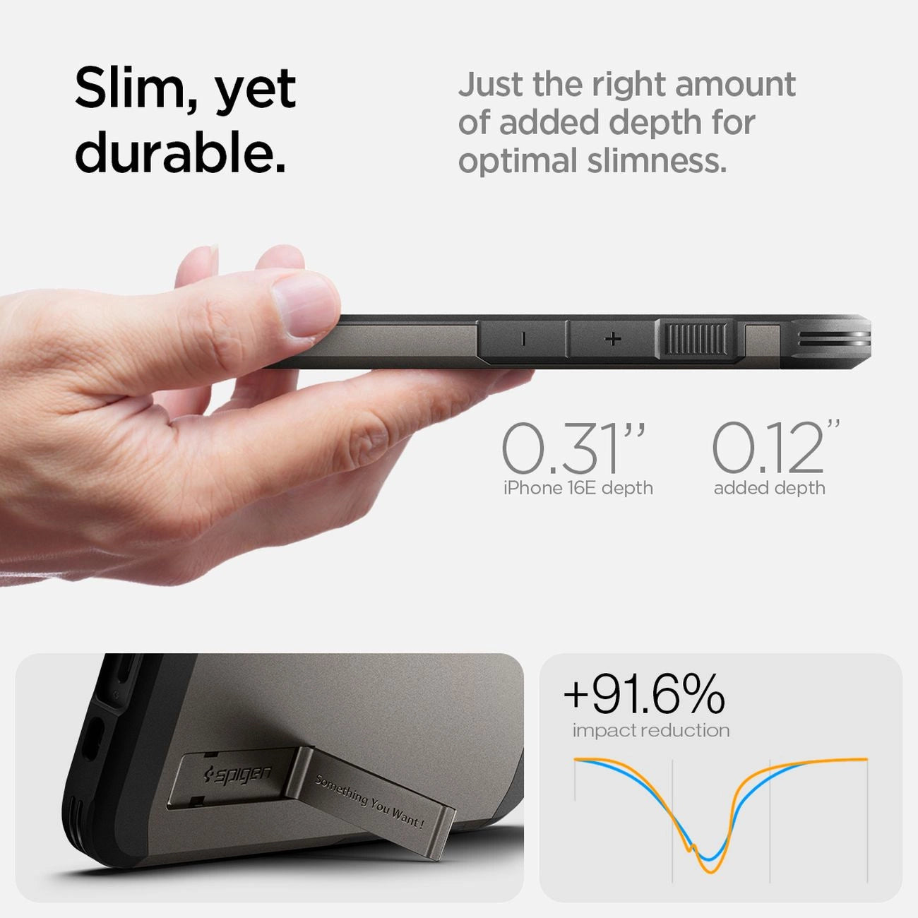 Spigen Tough Armor Case with MagSafe for iPhone 16e with Stand - Gray_17