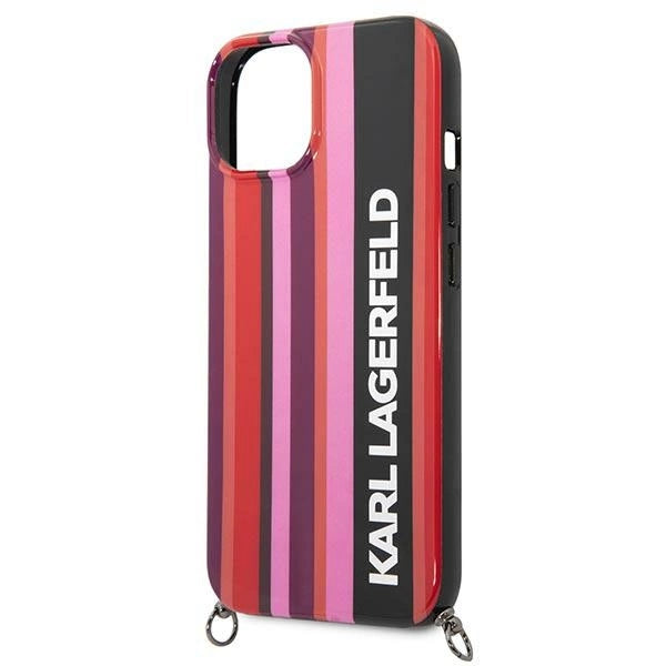 Karl Lagerfeld Color Stripes Strap Case for iPhone 14 Plus / 15 Plus 6.7" - Pink_4