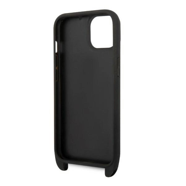 Karl Lagerfeld Monogram Plaque Logo Strap Case for iPhone 14 / 15 / 13 6.1" - Black_5