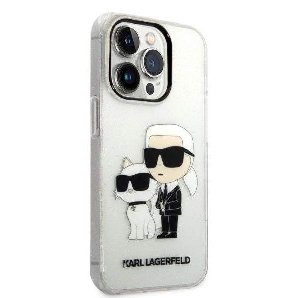 Karl Lagerfeld Glitter Karl&Choupette Case for iPhone 14 Pro Max 6.7" - Transparent_3