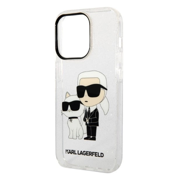 Karl Lagerfeld Glitter Karl&Choupette Case for iPhone 14 Pro Max 6.7" - Transparent_5