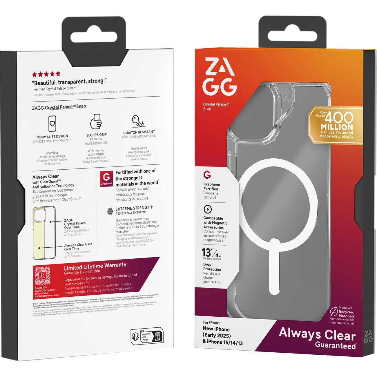 ZAGG Crystal Palace Snap Case for iPhone 16e (2025) / 15 / 14 / 13 - Transparent_3