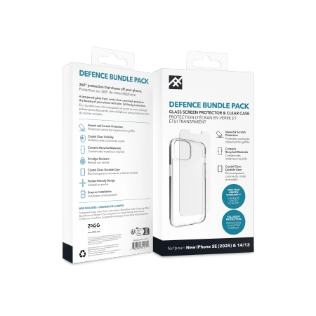 ZAGG IF Defense Bundle Case for iPhone 16e (2025) / 15 / 14 / 13 - Transparent_1