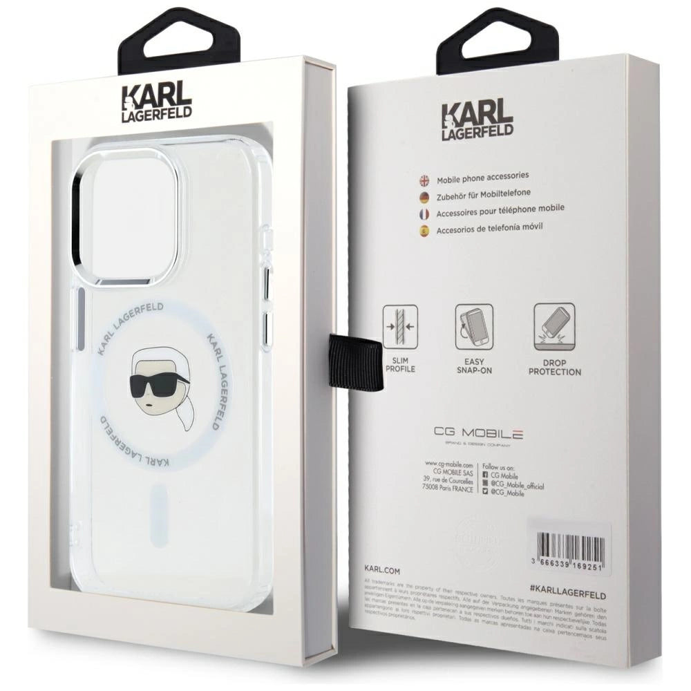 Karl Lagerfeld IML Metal Karl Head MagSafe Case for iPhone 15 Pro Max White_7