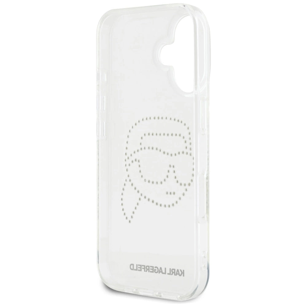 Karl Lagerfeld IML Rhinestones Karl Head Case for iPhone 16 Clear_6