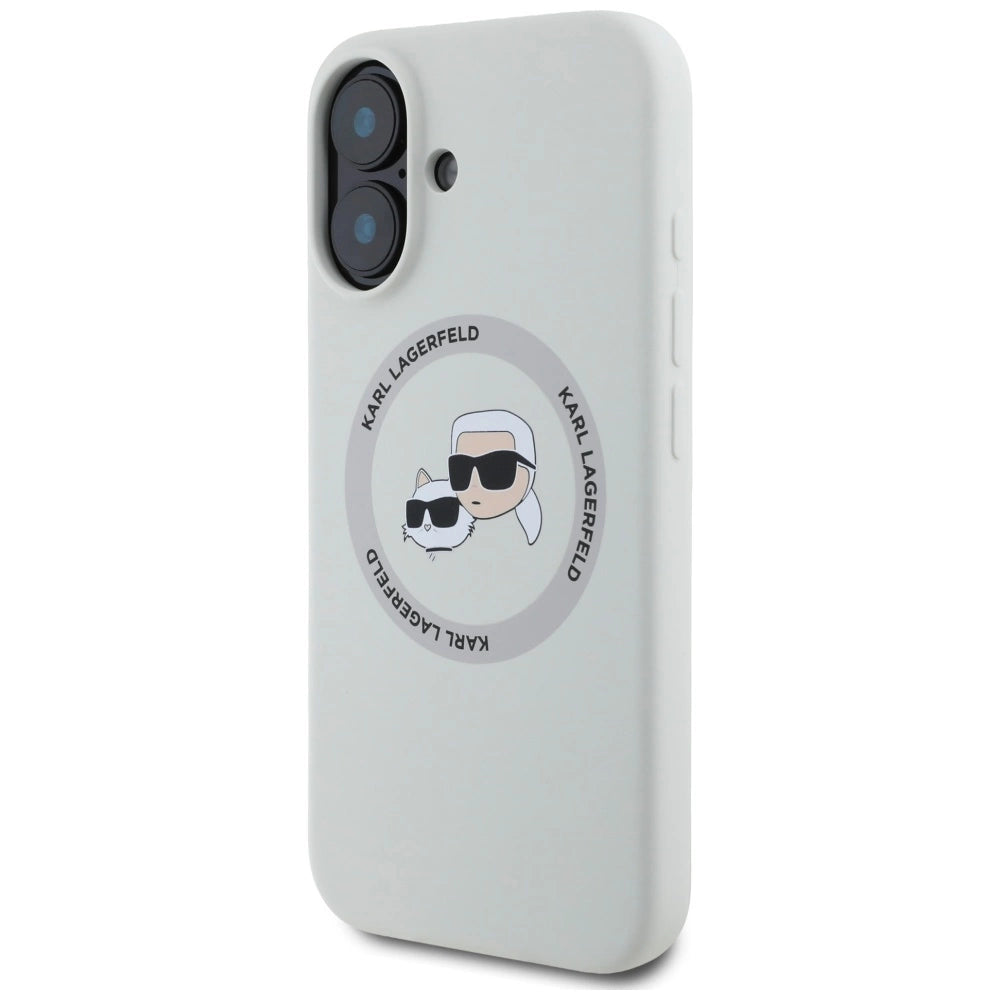 Karl Lagerfeld Silicone Double Heads And Circle MagSafe case for iPhone 16 beige_1