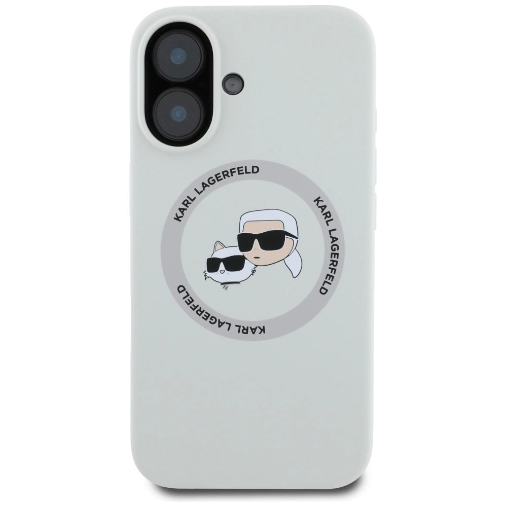Karl Lagerfeld Silicone Double Heads And Circle MagSafe case for iPhone 16 beige_2