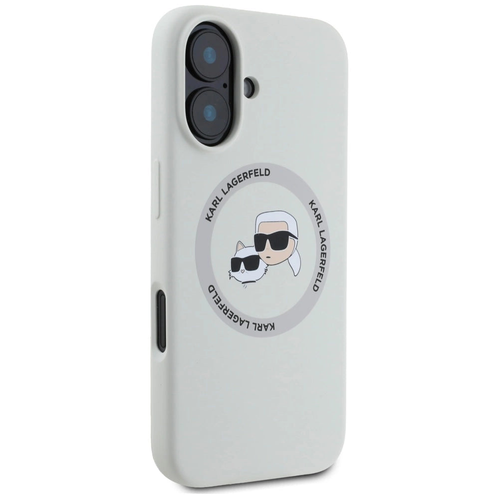Karl Lagerfeld Silicone Double Heads And Circle MagSafe case for iPhone 16 beige_3