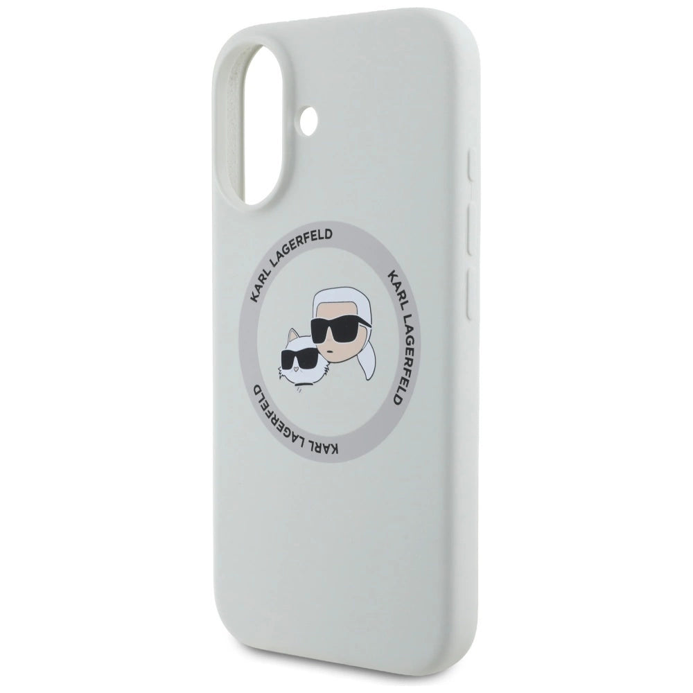 Karl Lagerfeld Silicone Double Heads And Circle MagSafe case for iPhone 16 beige_5