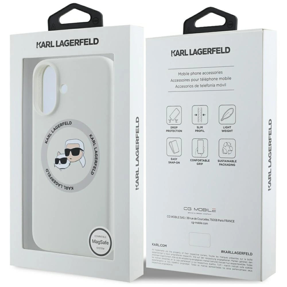 Karl Lagerfeld Silicone Double Heads And Circle MagSafe case for iPhone 16 beige_7