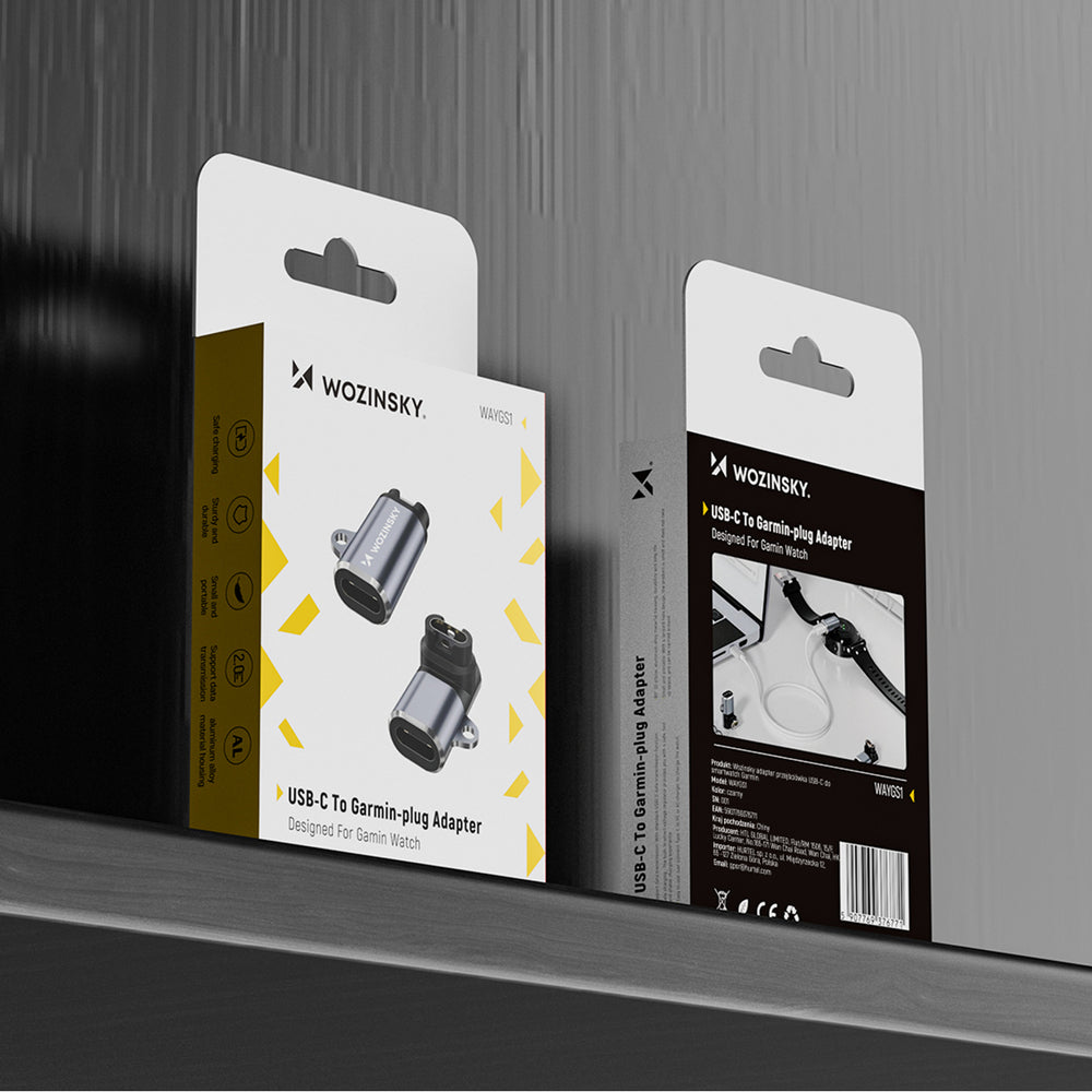 Wozinsky WAYGS1 USB-C Adapter for Garmin Smartwatch - Gray_8